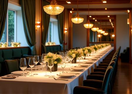 Sala del ristorante allestita per un evento privato